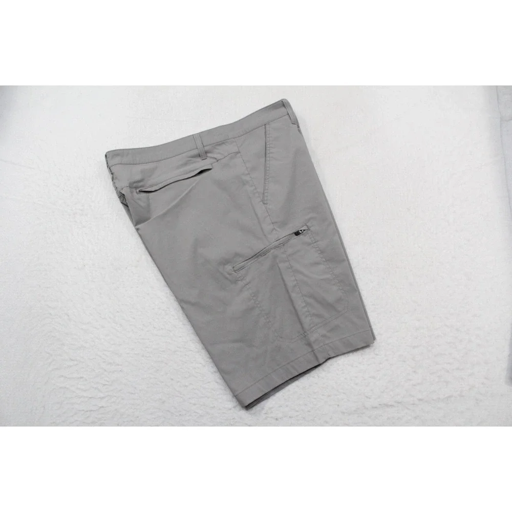 Eddie Bauer Hiking Shorts Gray Cargo Pocket Wicking Nylon Stretch Mens 38 x 10